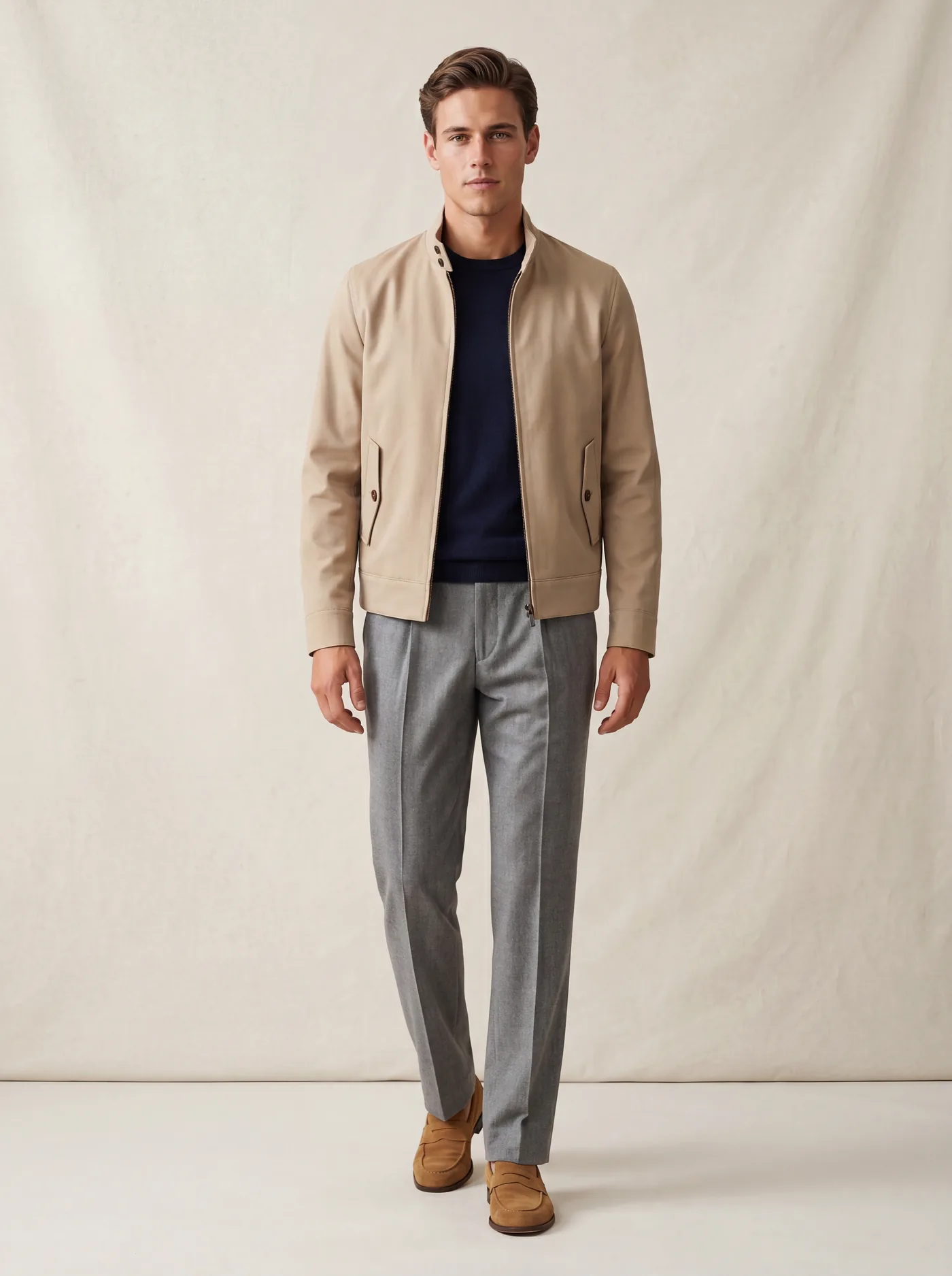 Beige Harrington jacket from House of Vinterberg