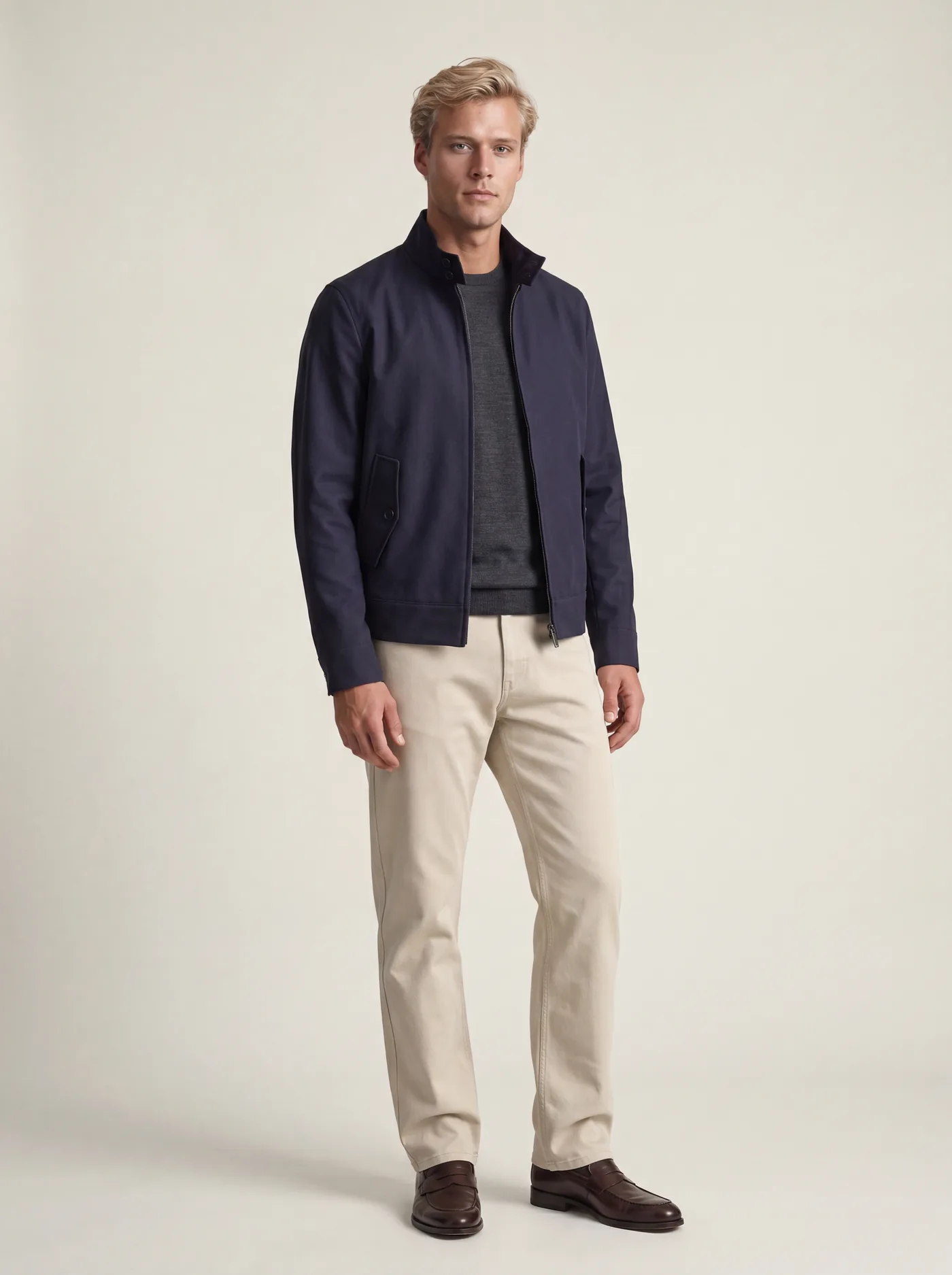 Navy Harrington jacket from House of Vinterberg