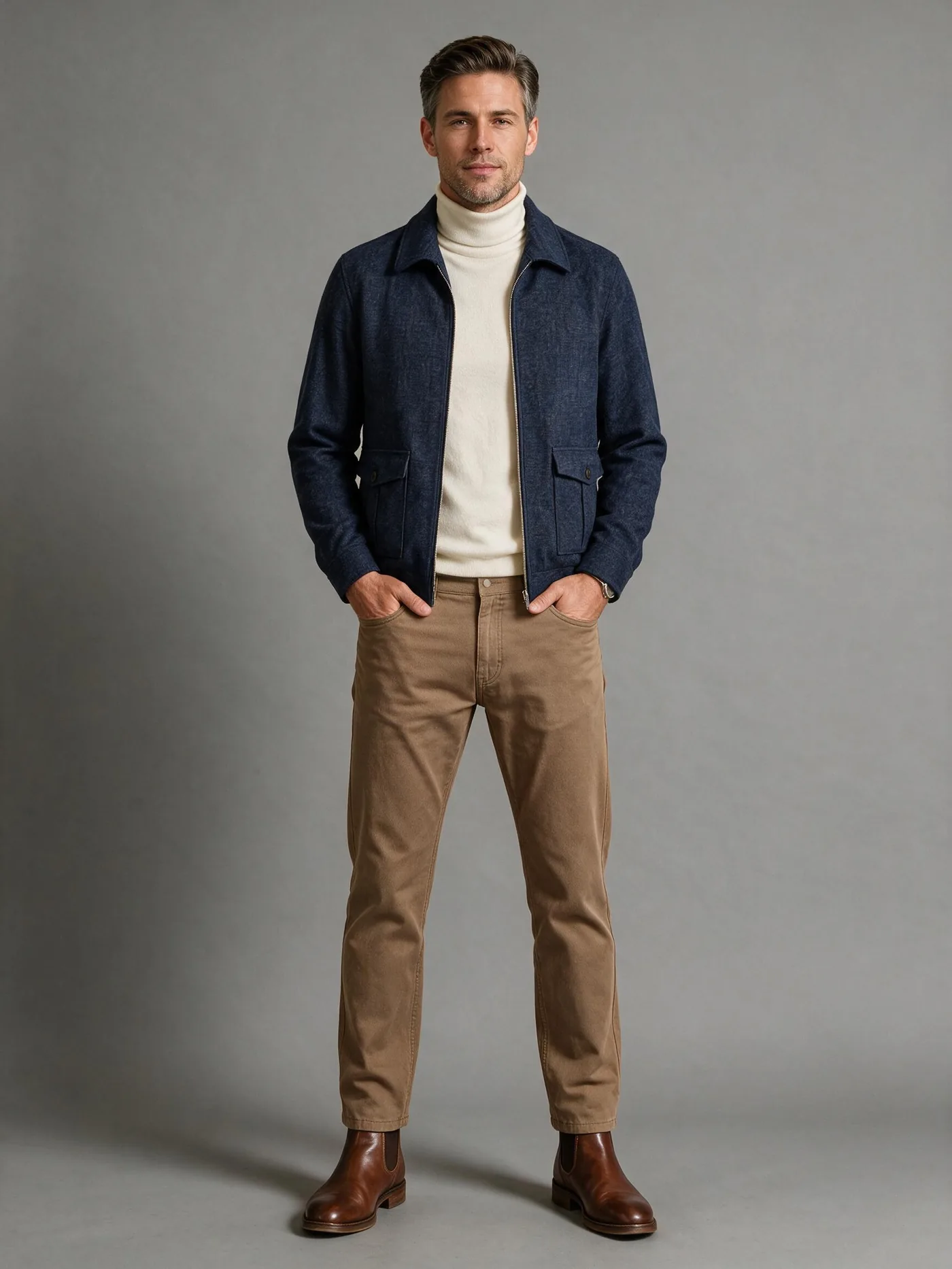 Dark navy flannel flight jacket from House of Vinterberg