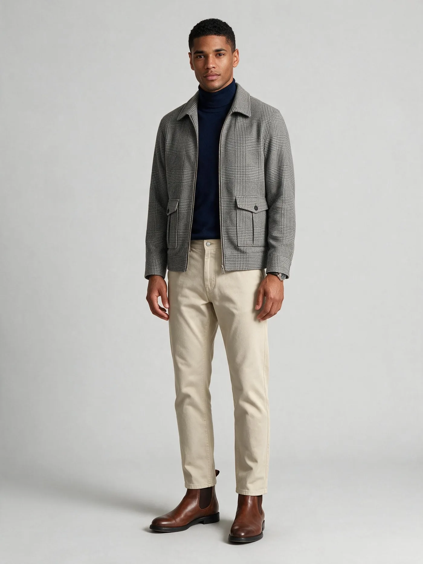 Grey Merino wool flight jacket from House of Vinterberg