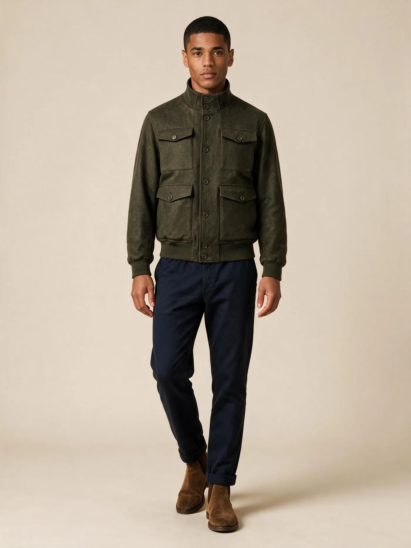 Dark olive bomber jacket from House of Vinterberg
