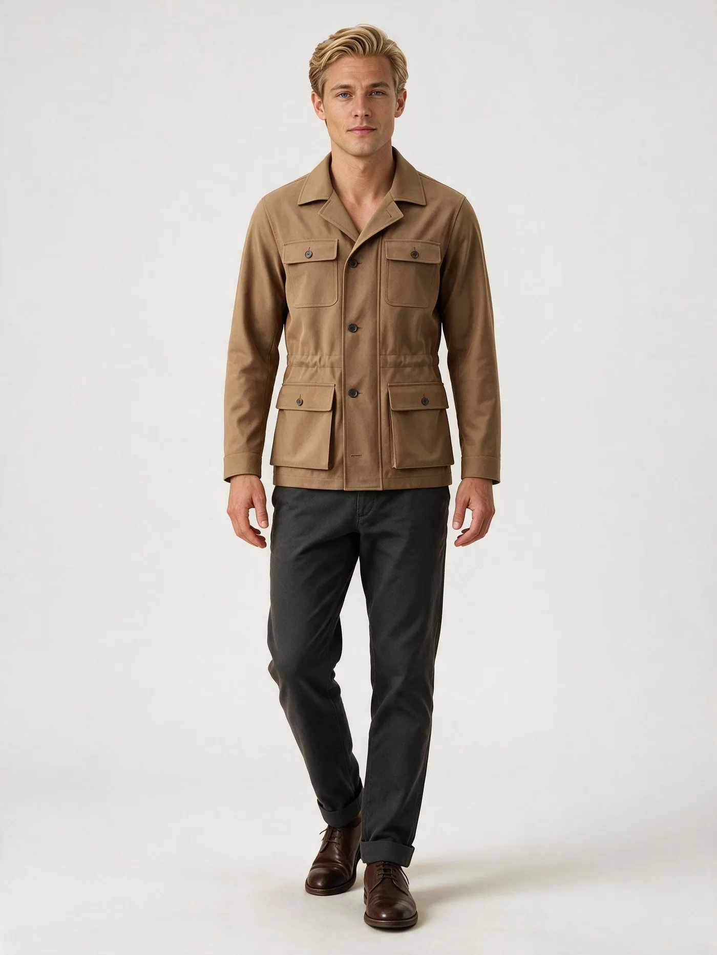 Camel field jacket fra House of Vinterberg