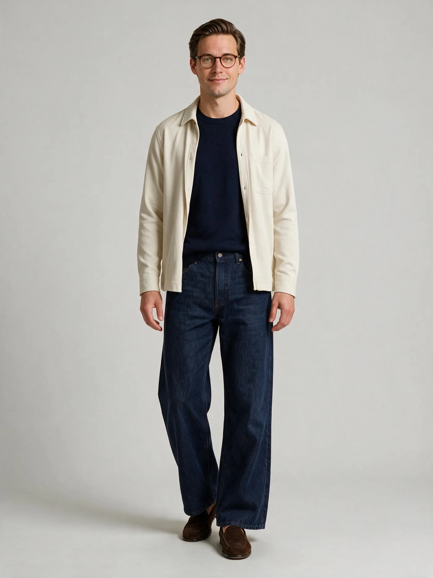 Beige overshirt i bomuld fra House of Vinterberg